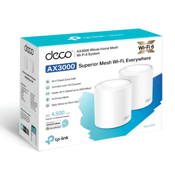 TP-Link Deco X50 AX3000 Dual Band Mesh (2-Pack) Router - Image 2